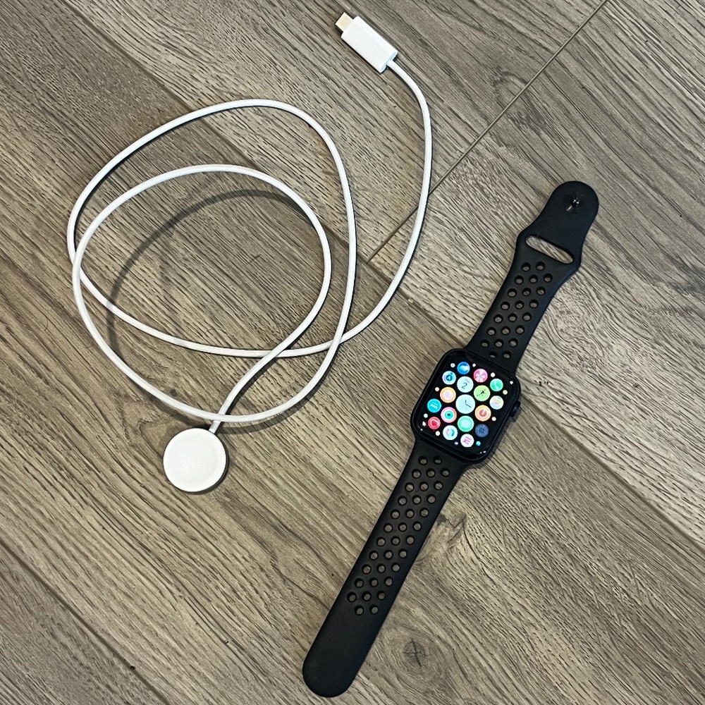 Apple Watch Series 6 44mm, GPS + Cellular, aluminum blue case, black Nike band